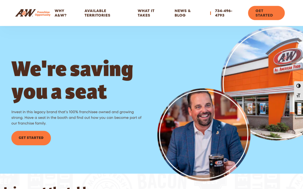 Screenshot of A&W