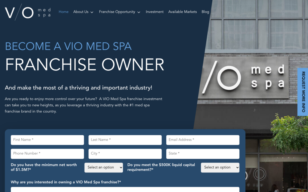 Screenshot of Vio Med Spa