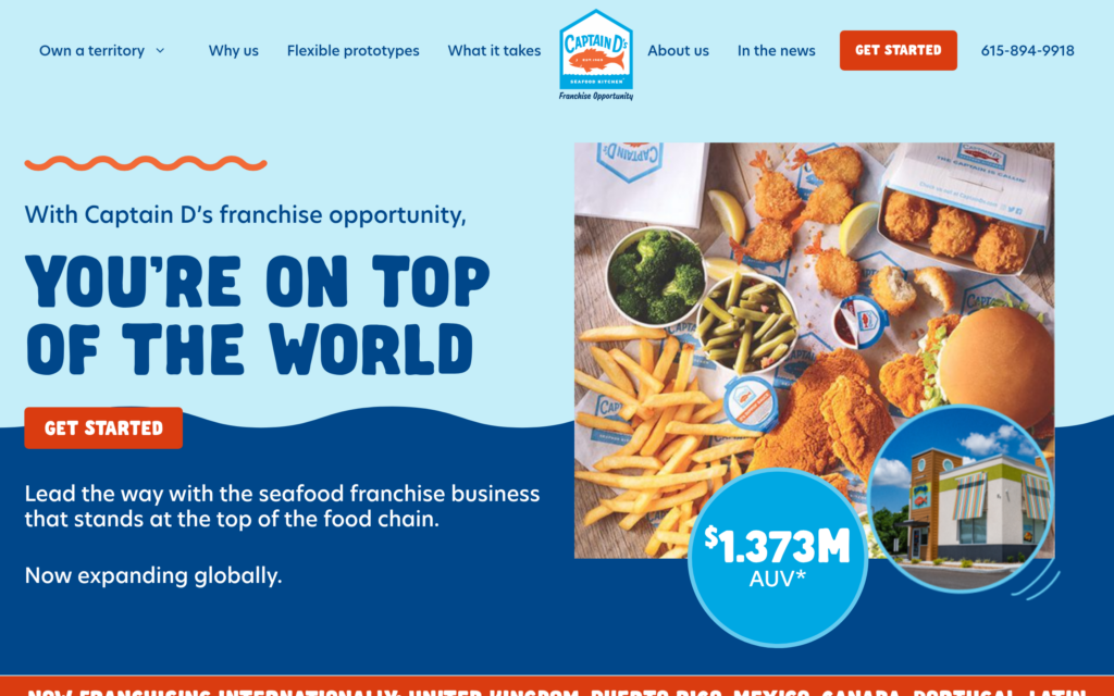 Screenshot of Captain D’s